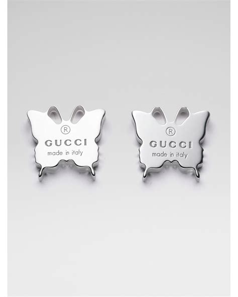 gucci marina silver earrings|gucci sterling silver butterfly earrings.